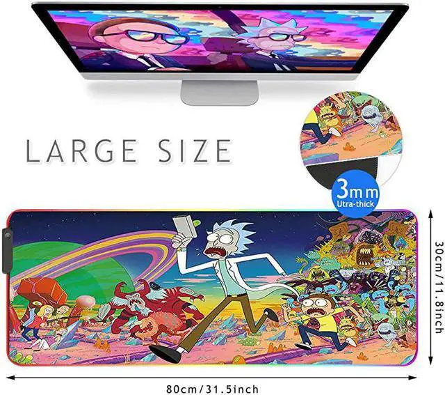 Alt view image 2 of 7 - RGB Gaming Mouse Pad Large Mouse Mat  315 X 118 Inch Extra LED Extended Mousepad NonSlip Rubber Base Mouse Keyboard Mat 80x30 Rikrun