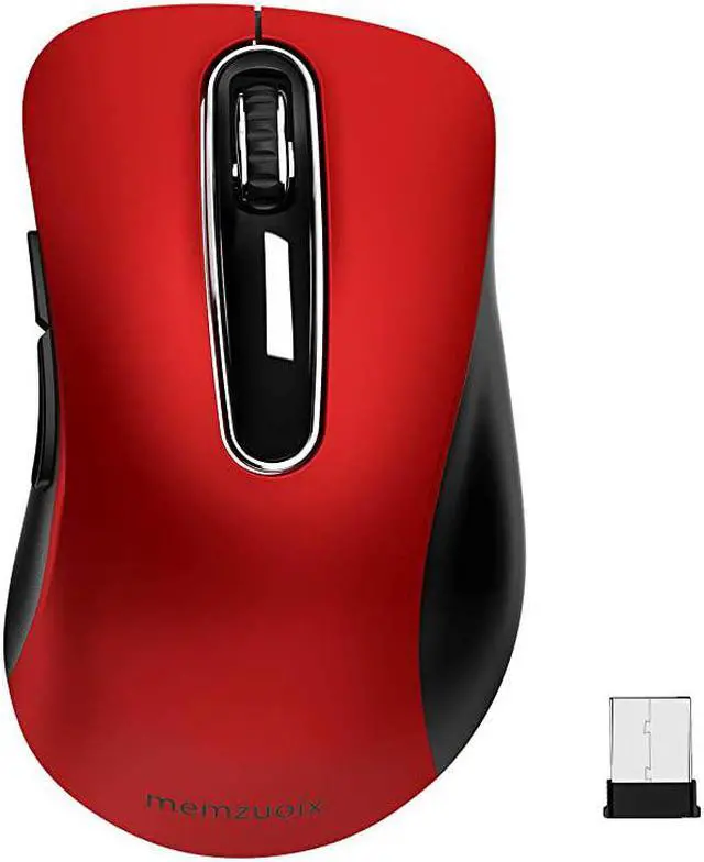 Main image of 24G Wireless Mouse Portable Mobile Optical Cordless Mouse with USB Receiver 1000 DPI Ergonomic Computer Wireless Mouse for Laptop Notebook PC MacBook 5 Buttons Red