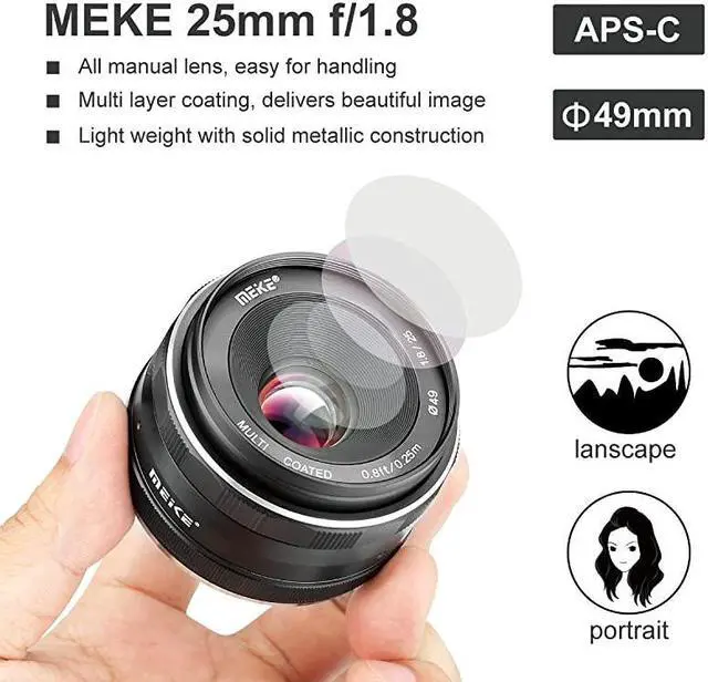 Alt view image 4 of 7 - 25mm F18 Large Aperture Wide Angle Lens Manual Focus Lens fit Fujifilm X Mount Mirrorless Cameras XPro2 XE3 XT1 XT2 XT3 XT4 XT10 XT20 XA2 XE2 XT100 XT200 XE1 XM1 XA1 XPro1 XS10