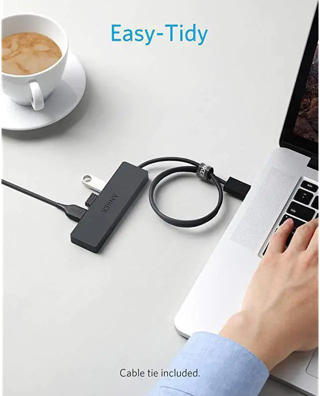 Alt view image 7 of 7 - 4-Port USB 3.0 Hub, Ultra-Slim Data USB Hub with 2 ft Extended Cable [Charging Not Supported], for MacBook, Mac Pro, Mac mini, iMac, Surface Pro, XPS, PC, Flash Drive, Mobile HDD