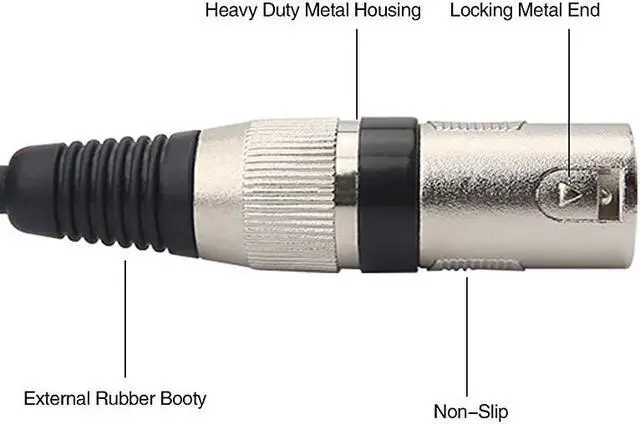 Alt view image 5 of 7 - 14 Inch TRS to XLR Male Balanced Signal Interconnect Cable Quarter inch to XLR Patch Cable 33 Feet