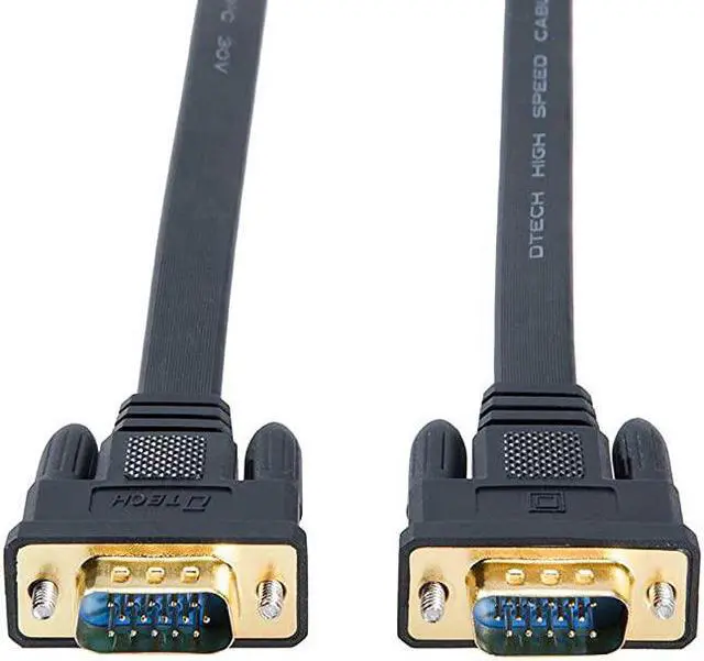 Alt view image 2 of 5 - Slim Flat VGA to VGA Cable 75 ft Male to Male Connector for Computer Monitor 1080p 23m Black