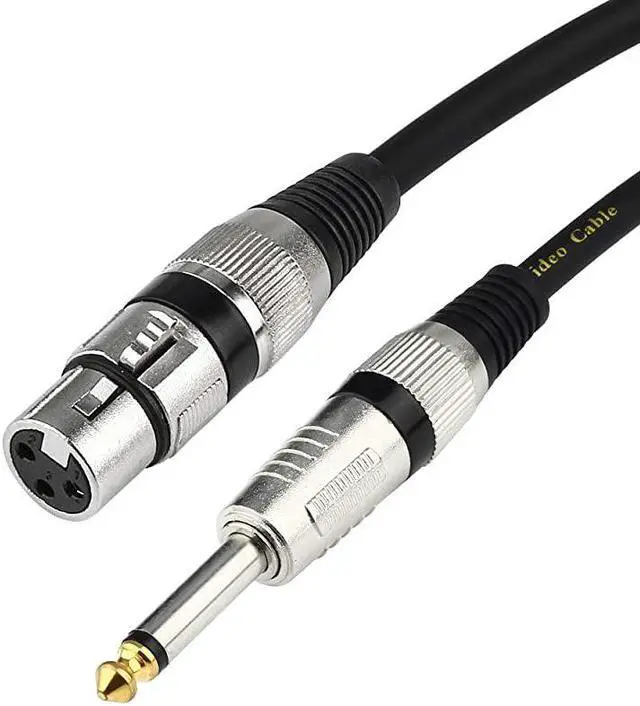 Main image of Female XLR to 1/4 (6.35mm) TS Mono Jack Unbalanced Microphone Cable Mic Cord for Dynamic Microphone - 6.6 FT/2 Meters