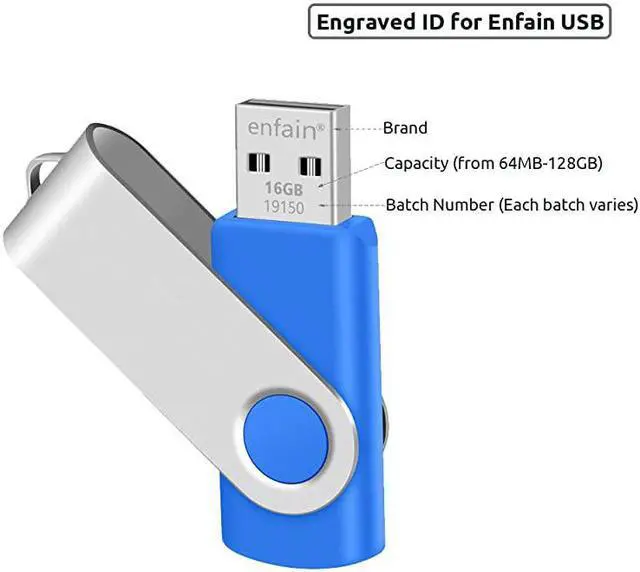 Alt view image 5 of 7 - 16GB USB 20 Flash Drives Blue Memory Stick Swivel Thumb Drives 16 GB Jump Drives with LED Indicators 10 Pack with 12 x White Labels for Marking Uploaded Content