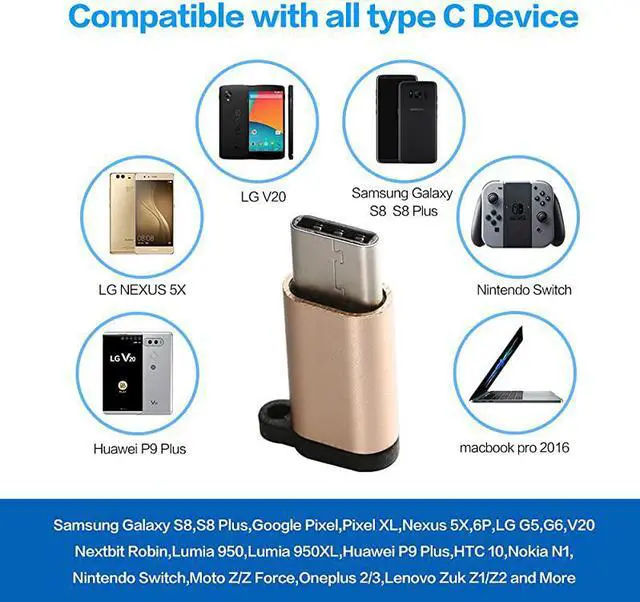 Alt view image 4 of 7 - USB Type C Adapter 5 Pack Micro USB Female to USB C Male Converter Android Charger Cable Connector with Keychain Fit Samsung Galaxy S10 S9 S8 Plus S9+ Note 9 8 LG V40 V30 V20 G7 G6 G5 Moto Z3