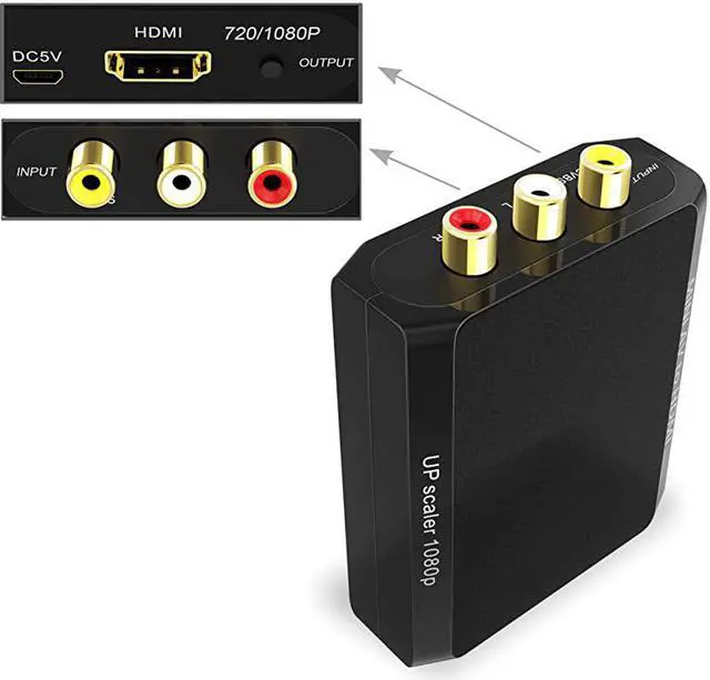 Alt view image 4 of 7 - RCA to HDMI Converter  1080P AV to HDMI ConverterComposite to HDMI Converter for XboxPS2WiiVHSVCRDVD to Play on HDMI Digital TV