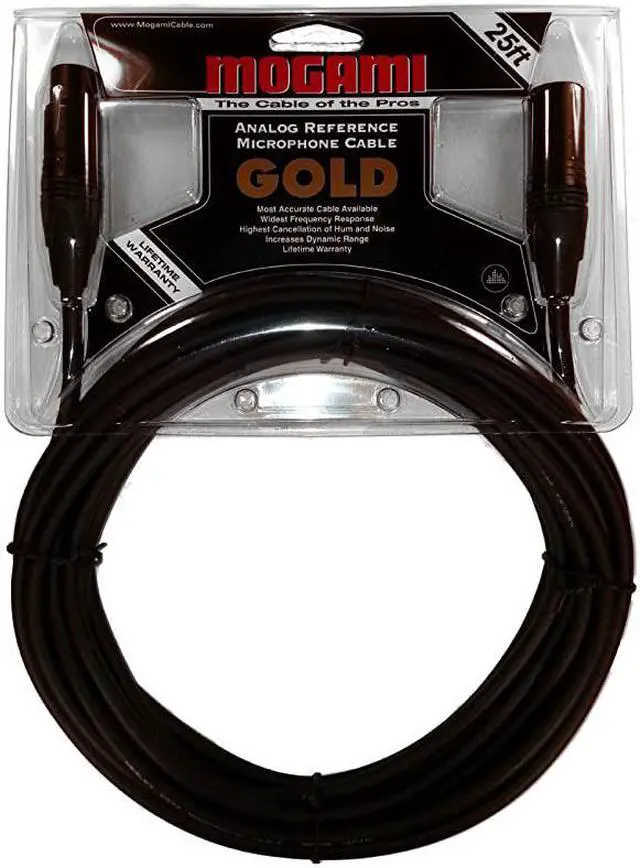 Alt view image 2 of 3 - Gold STUDIO25 XLR Microphone Cable XLRFemale to XLRMale 3Pin Gold Contacts Straight Connectors 25 Foot