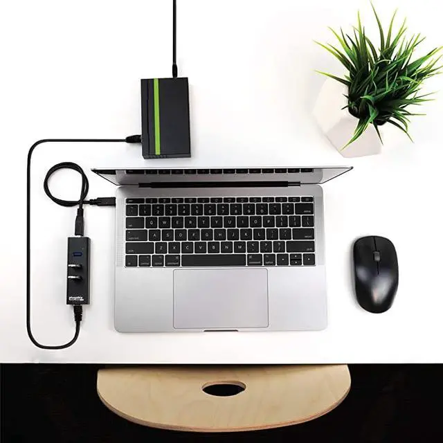 Alt view image 6 of 7 - USB Hub with Ethernet 3 Port USB 30 Bus Powered Hub with Gigabit Ethernet Compatible with Windows MacBook Linux Chrome OS Includes USB C and USB 30 Cables