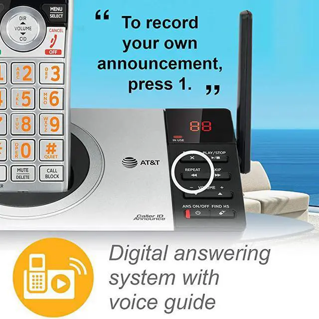 Alt view image 5 of 7 - DECT 60 Expandable Cordless Phone with Answering System SilverBlack with 3 Handsets