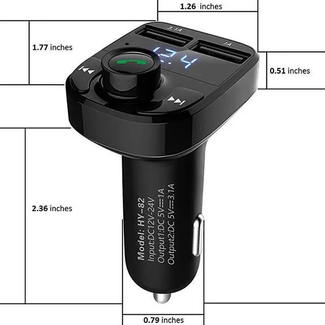 Alt view image 5 of 7 - Call Car ChargerWireless Bluetooth FM Transmitter Radio ReceiverMp3 Audio Music Stereo AdapterDual USB Port Charger Compatible for All SmartphonesSamsung GalaxyLGHTCetc