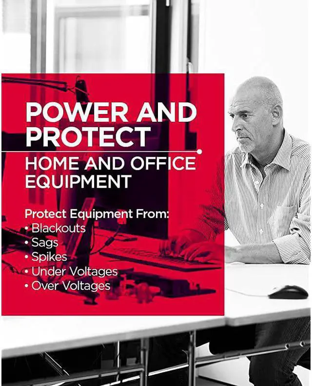 Alt view image 6 of 7 - EC550G Ecologic Battery Backup & Surge Protector UPS System, 550VA/330W, 8 Outlets, ECO Mode, Compact Uninterruptible Power Supply