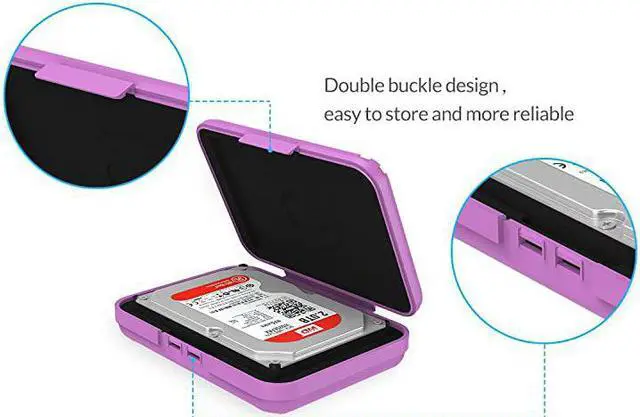 Alt view image 5 of 7 - 35 Hard Disk Drive Protective Boxes Protective Box Storage Case for 35 Inch HDD External Hard Drive AntiStatic Shock Proof 5 Color