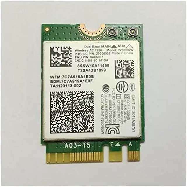 Main image of Band WirelessAC 7260 NGFF M2 Use for Intel AC 7260NGW 80211ac 2x2 WiFi + Bluetooth 40 Compatible with Lenovo Thinkpad T440 T540 X240 W540 L540 L440 Fru 04X6007