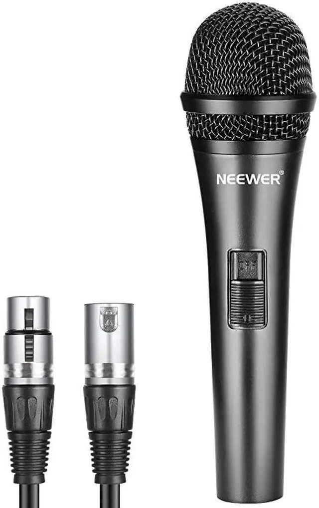 Main image of Cardioid Dynamic Microphone with XLR Male to XLR Female Cable, Rigid Metal Construction for Professional Musical Instrument Pickup, Vocals, Broadcasting, Speech, Black (NW-040)