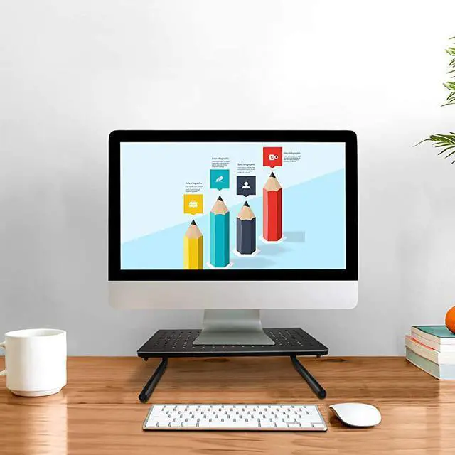 Alt view image 5 of 7 - Stand Riser with Vented Metal for Computer Laptop Desk Printer with 145 Platform 4 Inch Height