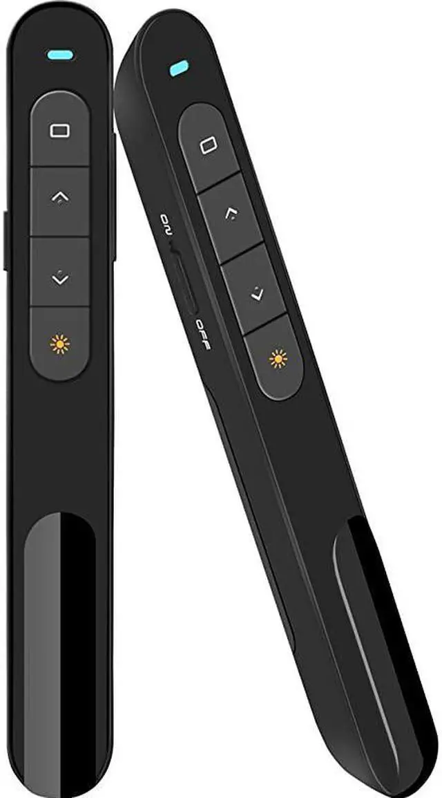 Alt view image 2 of 7 - Wireless Presenter Hyperlink Volume Control Presentation Clicker RF 24GHz USB PowerPoint Clicker Presentation Remote Control Pointer Slide Advancer Black