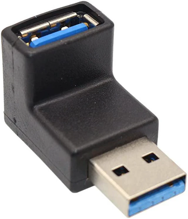 Alt view image 4 of 5 - Angle USB Adapter VCZHS USB30 AM to AF L Shape Converter Adapter USB 30 A Male to A Female 90 Degree Angle PlugPack of 2