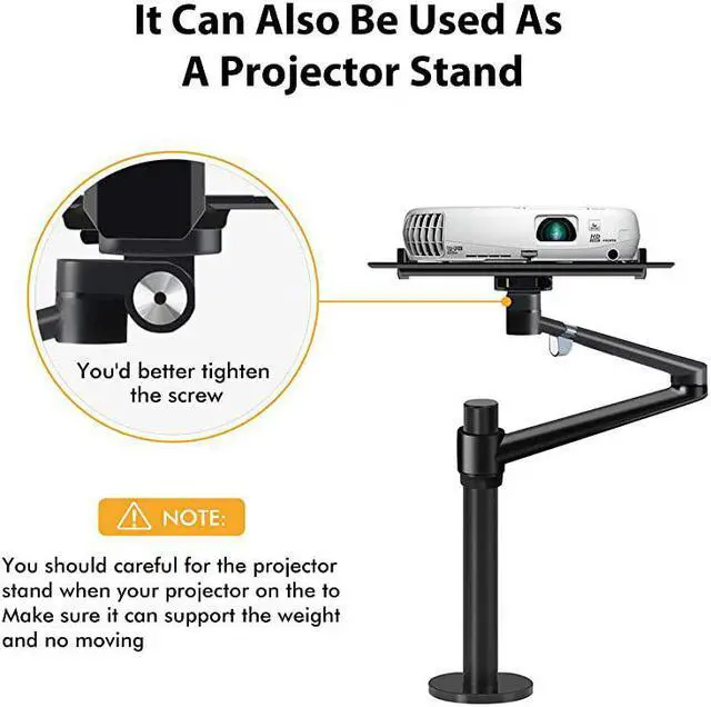 Alt view image 5 of 7 - LaptopNotebookProjector Mount Stand Height Adjustable Single Arm Mount Support 1217 inch LaptopNotebookTablet Free Removable VESA 75X75 and 100X100 for Monitor 1732 inch