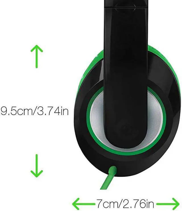 Alt view image 4 of 7 - On Ear Stereo Headphones Earphones for Adults Kids Childs Teens Adjustable Heavy Deep Bass for iPhone iPod iPad MacBook Surface MP3 DVD Smartphones Laptop BlackGreen