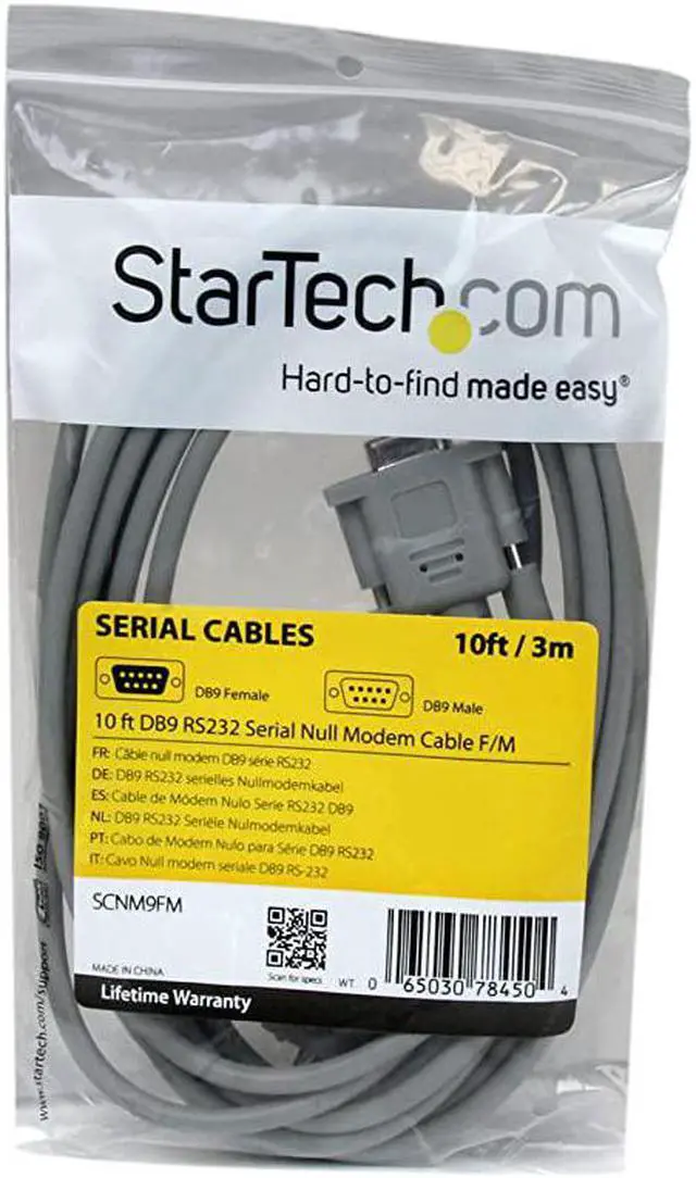 Alt view image 4 of 4 - com 10 ft DB9 RS232 Serial Null Modem Cable FM Null modem cable DB9 M to DB9 F 10 ft SCNM9FM