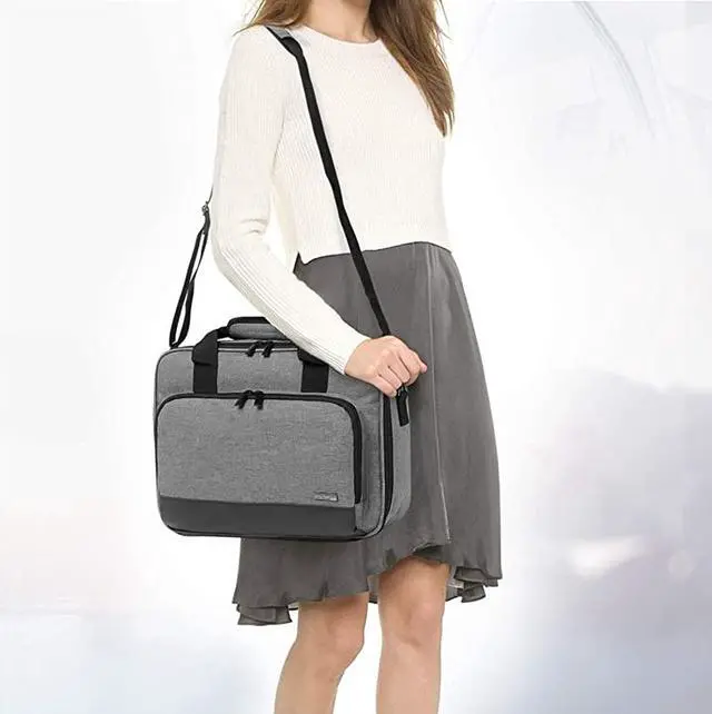 Alt view image 6 of 7 - Projector CaseProjector Bag with Accessories Storage Pockets Compatible with Most Major ProjectorsMedium1375 x 105 x 45 Inches Gray