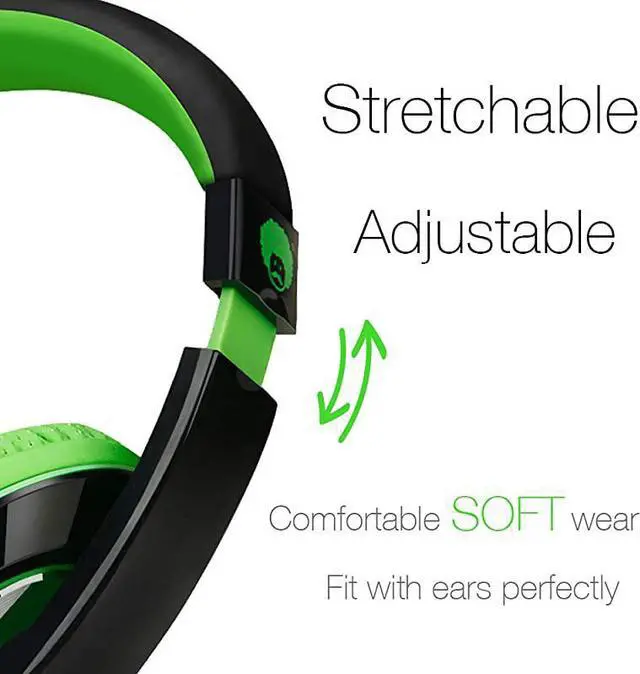 Alt view image 3 of 7 - On Ear Stereo Headphones Earphones for Adults Kids Childs Teens Adjustable Heavy Deep Bass for iPhone iPod iPad MacBook Surface MP3 DVD Smartphones Laptop BlackGreen