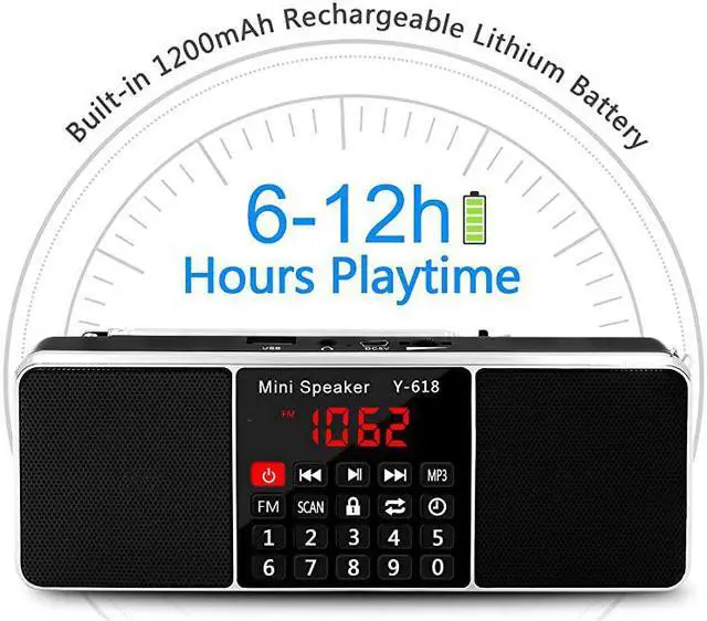 Alt view image 3 of 7 - Multifunction Digital FM Radio Media Speaker MP3 Music Player Support TF Card USB Drive with LED Screen Display and Setting Timing Shutdown Function Black