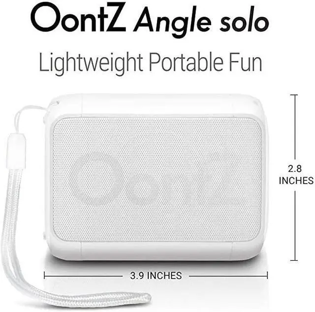 Alt view image 3 of 5 - Angle Solo Bluetooth Portable Speaker Compact Size Surprisingly Loud Volume Bass 100 Foot Wireless Range IPX5 Perfect Travel Speaker Bluetooth Speakers by Cambridge Sound Works White