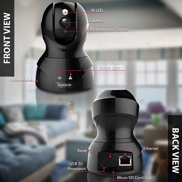 Alt view image 2 of 7 - Indoor Wireless IP Camera HD 1080p Network Security Surveillance Home Monitoring w Motion Detection Night Vision PTZ 2 Way Audio iPhone Android Mobile PC WiFi IPCAMHD82