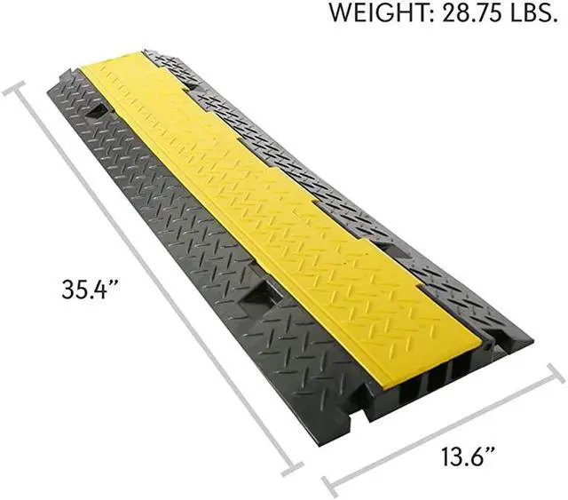 Alt view image 7 of 7 - Durable Ramp Supports 33000lbs Three Channel Heavy Duty Cord Protection wFlipOpen Top Cover 354 x 136 x 196 Cable Concealer for Indoor Outdoor Use PCBLCO105