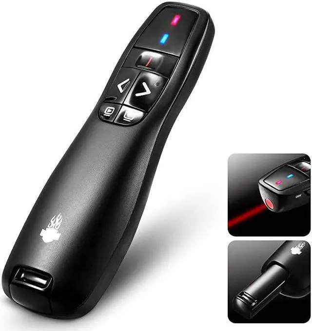 Main image of Clicker Remote Laser Pointer Wireless USB Presenter Slideshow PowerPoint Clicker Compatible with Win10MAC Support PPTKeynoteGoogle Slides K100B