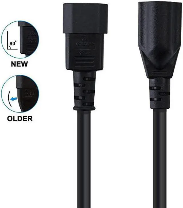 Alt view image 3 of 3 - 10Pack 1 Foot 18AWG Standard Computer Power Adapter Cord NEMA 515R Receptacle to IEC320 C14 03MBlack
