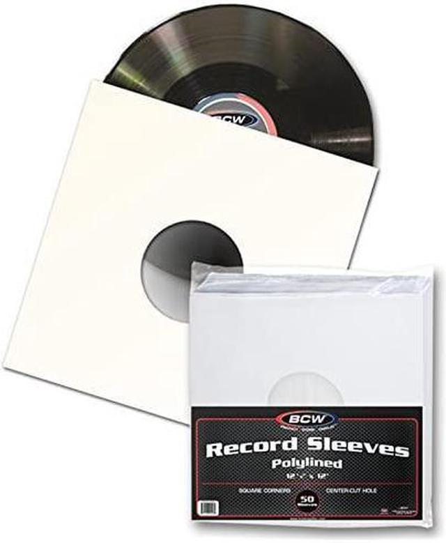 12 Inch Record Paper Inner Sleeves - Polylined - With Hole - White