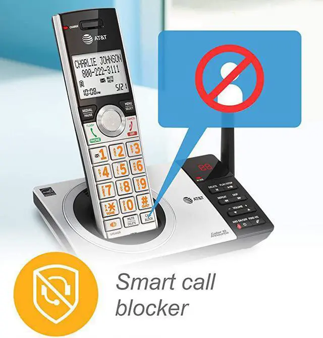 Alt view image 3 of 7 - DECT 60 Expandable Cordless Phone with Answering System SilverBlack with 3 Handsets