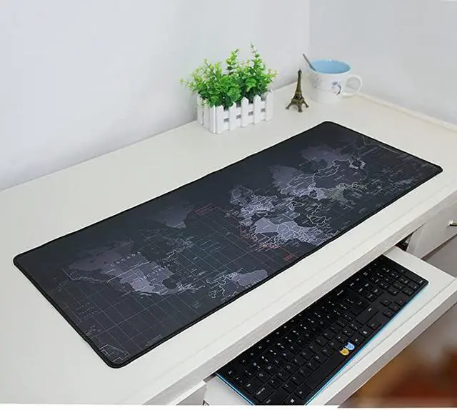 Alt view image 6 of 6 - XXL Gaming Mouse Pad Portable Large Desk Pad Non Slip Water Resistant Rubber Base World Map Gaming Mouse Pad Keyboard Pad Large Area for Keyboard and Mouse