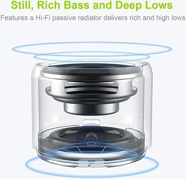 Alt view image 2 of 6 - Travel Case Packed A106 Pro Portable Bluetooth Speaker with Custom Bass Radiator Brief Design IP67 Waterproof Perfect Mini Speaker for Shower Room Bike Car Black