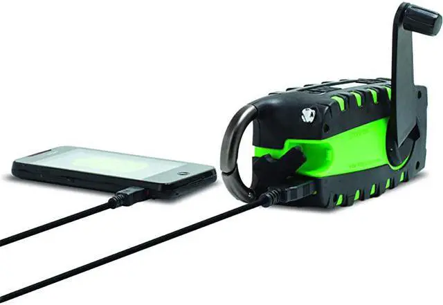 Alt view image 3 of 7 - Rugged Multipowered Portable Emergency Weather Radio amp Flashlight Green NSP101WXGR