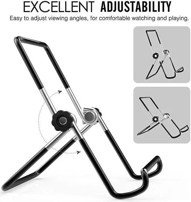 Alt view image 4 of 6 - Foldable Tablet Stand 2 Pack Adjustable Metal Holder for 9129quot Tablet Compatible with iPad 102quot 2019 New iPad Air 3rd Gen iPad Pro 10597 iPad Pro 11 2020129 Galaxy Tab E 96quot Black