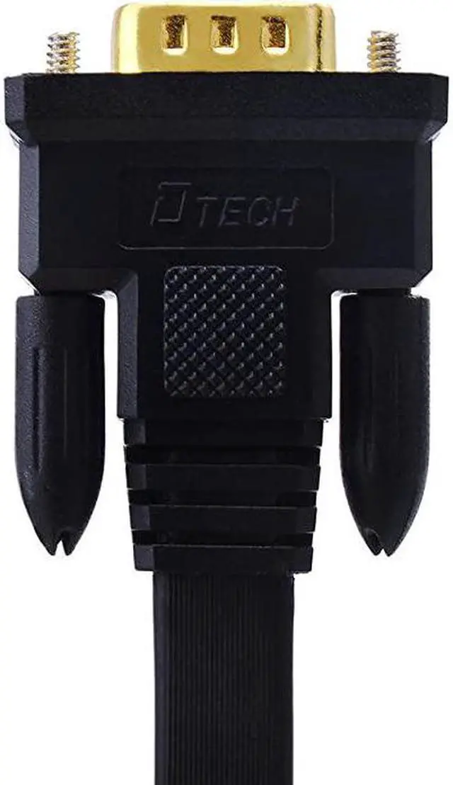 Alt view image 3 of 6 - Flat Thin Extra Long VGA Cable 100 ft Male to Male 15 Pin Connector Computer Monitor Cord 1080p High Resolution 31 Meter Black