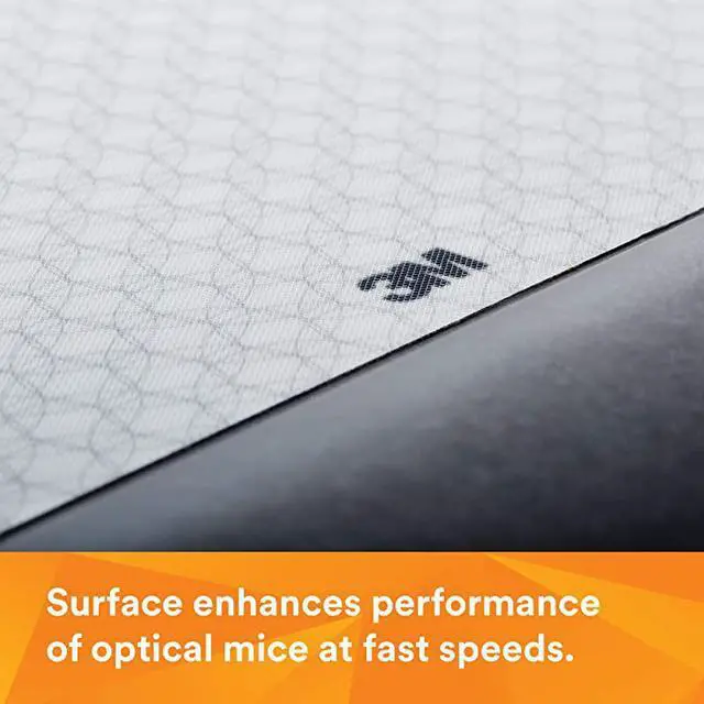 Alt view image 2 of 7 - Precise Mouse Pad with Gel Wrist Rest Soothing  Gel Technology and Satin Smooth Cover for All Day Comfort Optical Mouse Performance and Battery Saving Design MW85B