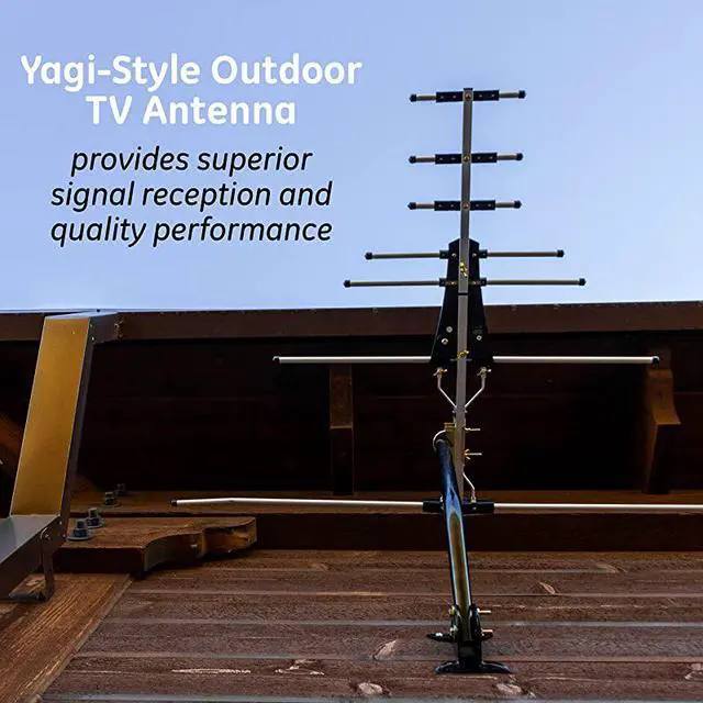 Alt view image 3 of 7 - Pro Outdoor Yagi TV Antenna HDTV Antenna Long Ran Antenna Compact Design Digital Yagi Antenna Directional Antenna 4K 1080P VHF UHF 33685