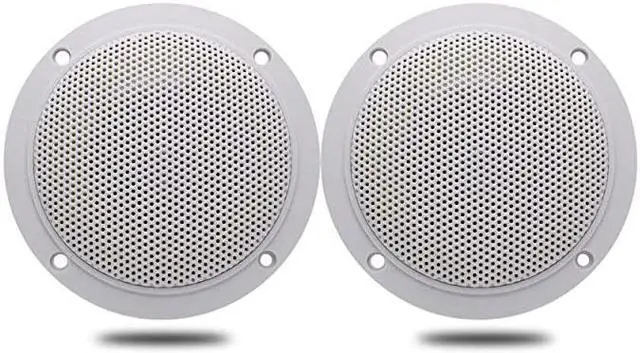 Alt view image 2 of 7 - 4 Inches  Waterproof Marine Ceiling Speakers with 160 Watts Power Handling for Kitchen Bathroom Boat Car RV Camper Motorcycle Cloth Surround and Low Profile Design 1 Pair White