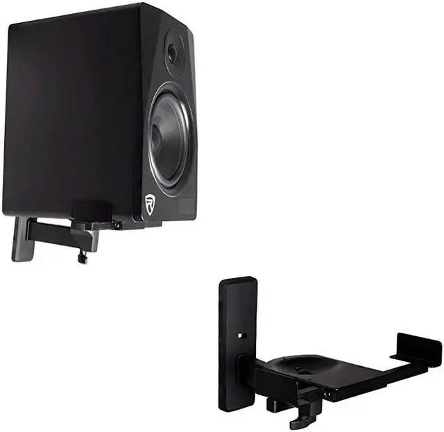 Main image of Pair  RHSB8 Wall Mount Swivel Home Theater Bookshelf Speaker Brackets,Black