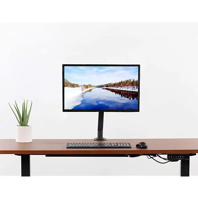 Alt view image 4 of 7 - Black Articulating Single Pneumatic Spring Arm Clampon Desk Mount Stand | Fits 1 Monitor Screen 17 to 27 inches with Max VESA 100x100 STANDV101O