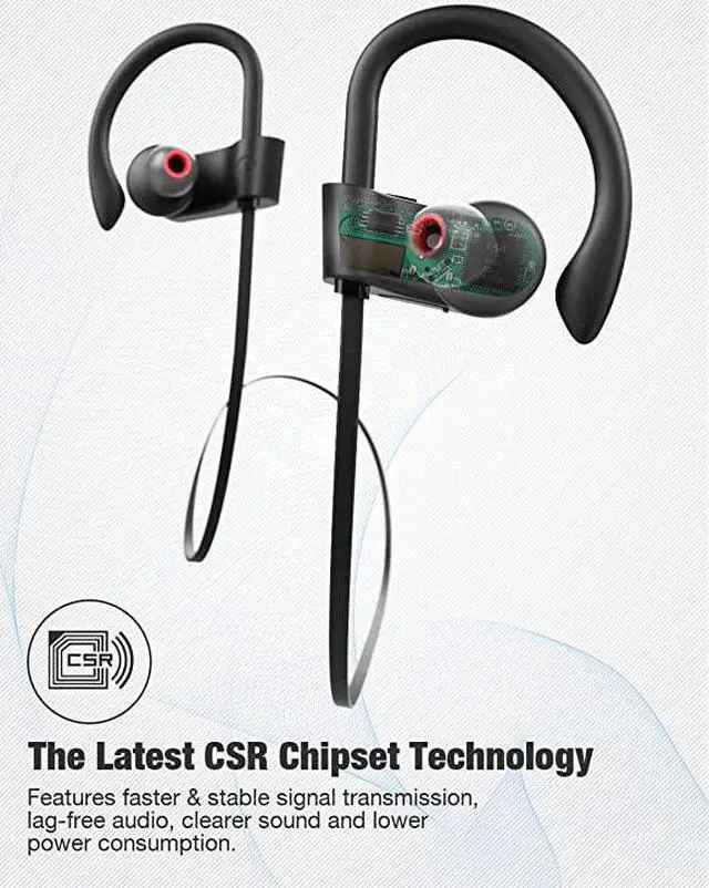 Alt view image 3 of 7 - Wireless Headphones Bluetooth Headphones Best Sports Earbuds IPX7 Waterproof Stereo Earphones for Gym Running 9 Hours Playtime Noise Cancelling Headsets