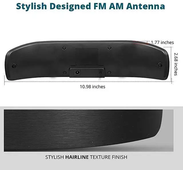 Alt view image 2 of 7 - High Gain Indoor Radio Antenna MultiDirectional Amplified AM FM Antenna 50 Miles with Amplifier Signal Booster and 4G Filter for Stereo Radio Audio Signals Perfect for HomeRVMobile Use