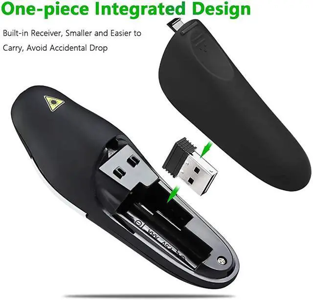 Alt view image 2 of 7 - Clicker Remote Laser Pointer PowerPoint Slideshow Wireless USB Presenter Support Win10 MAC PPT Keynote Google Slides Prezi