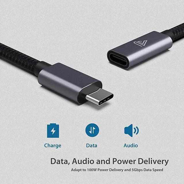 Alt view image 3 of 7 - USB Type C Extension Cable 33Ft1mNew Version USB 3110gbps Type C Male to Female Extension Charging Sync for Nintendo Switch MacBook Pro 20162017 Touchbar Dell XPS MS Surface Book