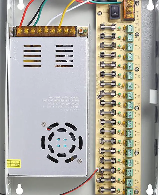 Alt view image 6 of 7 - 18 Channel Power Supply Switch Box CCTV Camera Distribution DC12V 30A Output