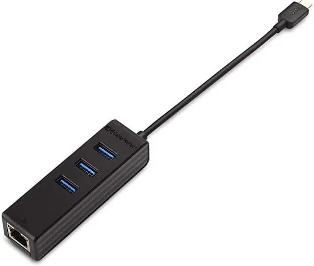 Alt view image 2 of 7 - 3 Port USB C Hub with Ethernet USB C to Ethernet Hub Thunderbolt 3 Port Compatible with MacBook Pro Dell XPS 13 15 HP Spectre x360 Surface Pro Lenovo Yoga 910 and More